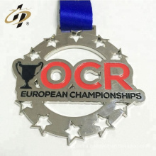 2018 Custom embossed logo antique silver metal sports award medals